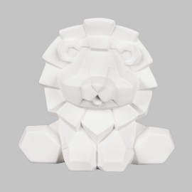 Ceramic Bisque Lion Facet-ini - Case of 6